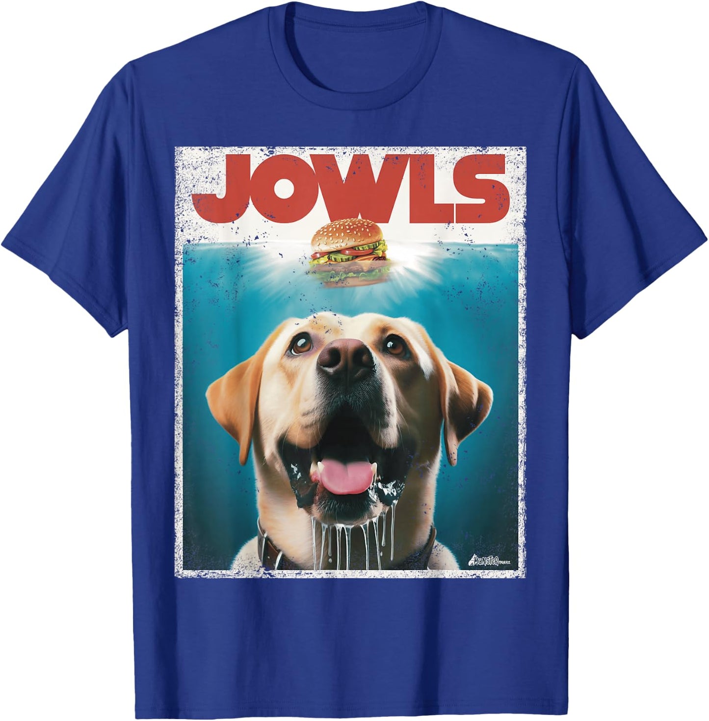 Funny Yellow Lab Jowls Top, Labrador Retriever Dog Mom, Dad T-Shirt - T-Shirt | Royal