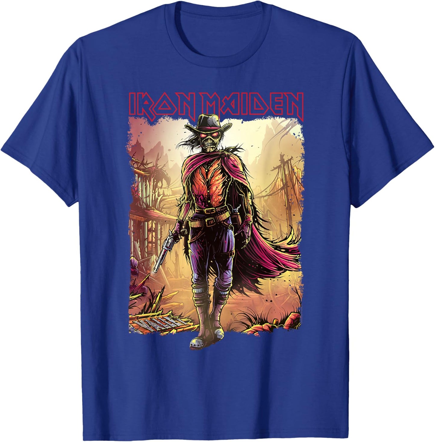 Iron Maiden - Piece of Mind Graphic Novel Stranger Navy T-Shirt - T-Shirt | Royal