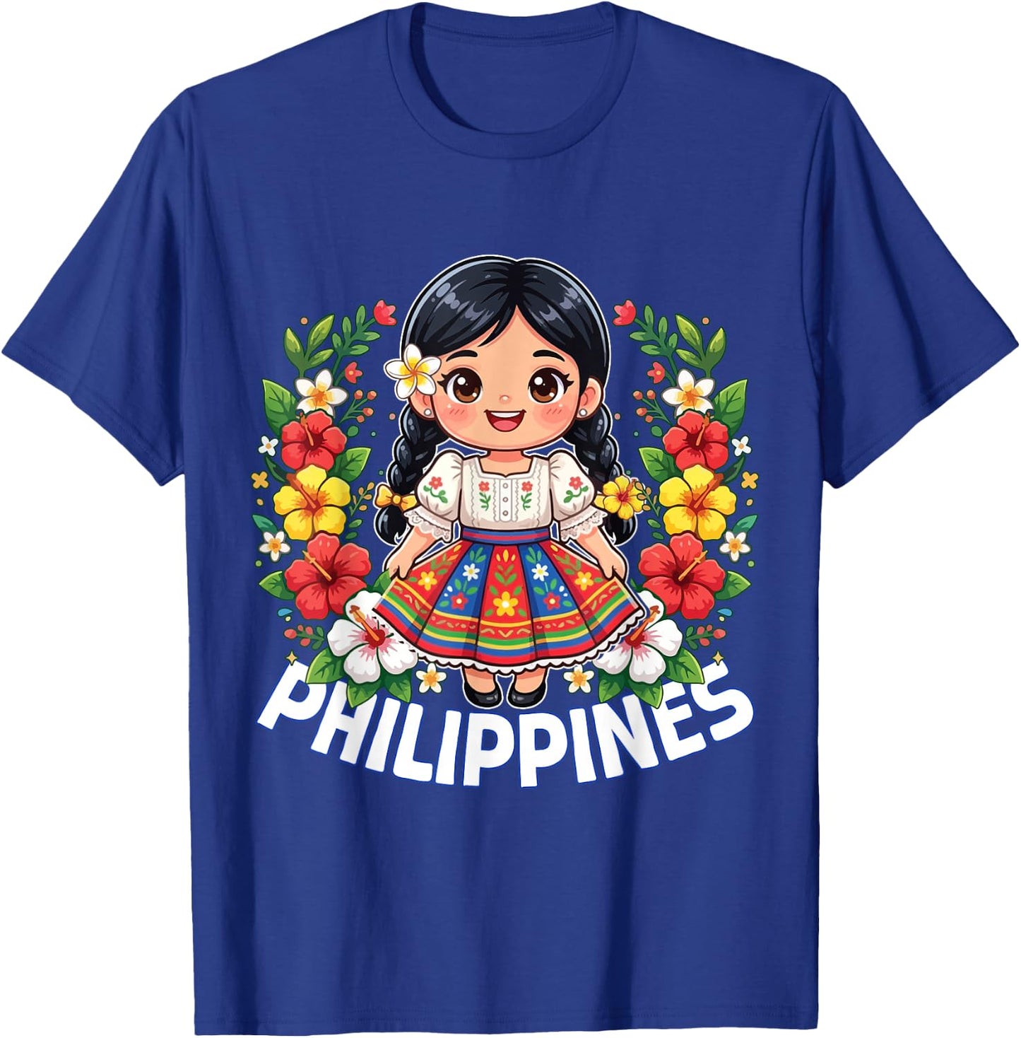 Philippines Flag Culture Cute Filipina Girl Kids T-Shirt - T-Shirt | Royal