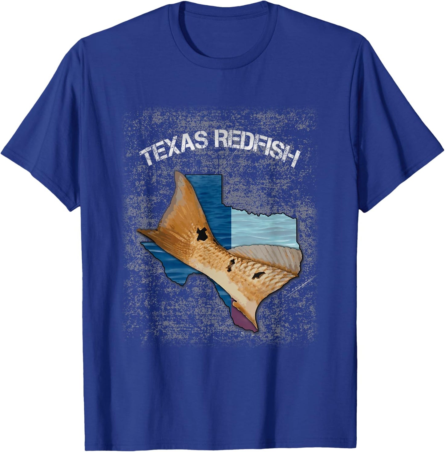 Texas Redfish Texas Flag Fishing Shirt T-Shirt - T-Shirt | Royal