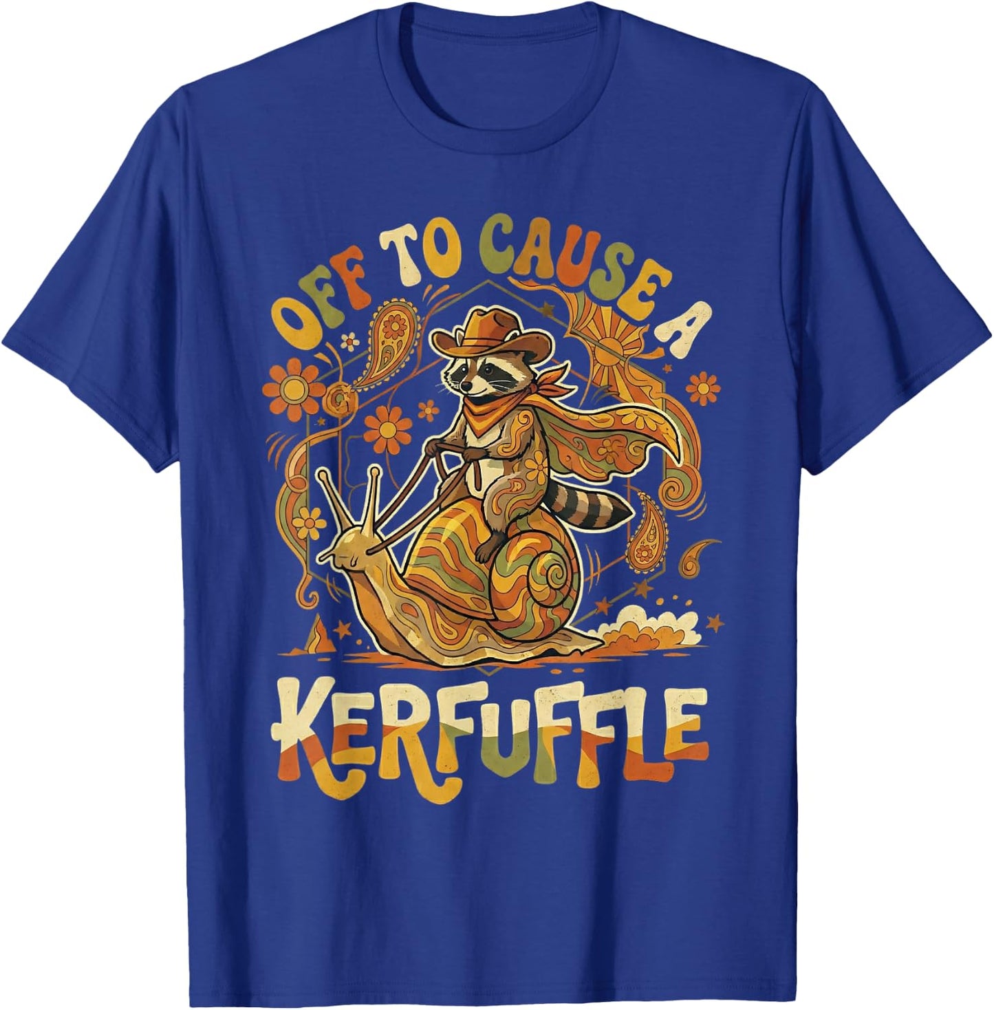 Off to Cause A Kerfuffle Raccoon Vintage Raccoon T-Shirt - T-Shirt | Royal