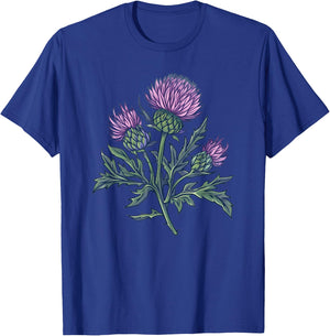 Thistle Flower Design T-Shirt - T-Shirt | Royal