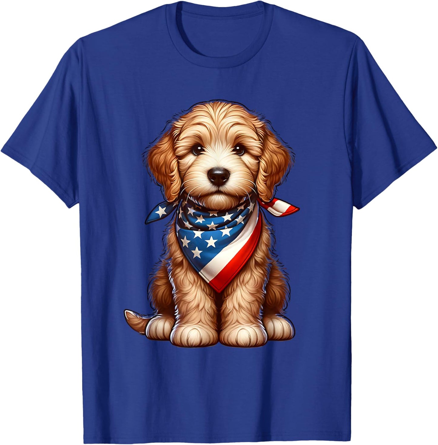 Cute Labradoodle Puppy 4th Of July Dog Kids Men T-Shirt - T-Shirt | Royal