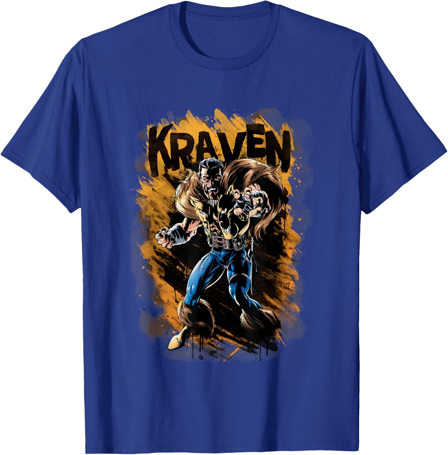 Marvel Universe Classic Kraven Vintage Brush Strokes T-Shirt - T-Shirt | Royal
