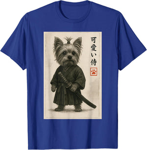 Yorkshire Terrier Samurai Ink Art Sumie Style Novelty Kawaii T-Shirt - T-Shirt | Royal