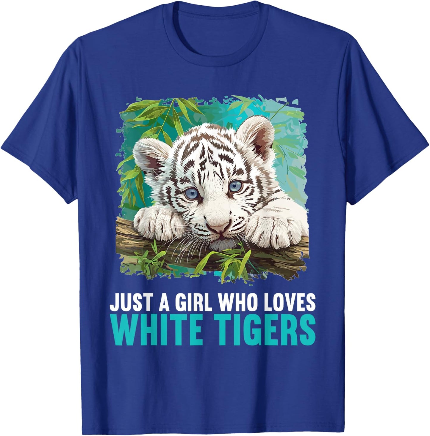 Just a Girl who loves White Tigers White Tiger T-Shirt - T-Shirt | Royal