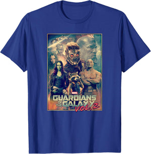 Marvel Guardians Of The Galaxy Vol 2 Team Effort Poster T-Shirt - T-Shirt | Royal