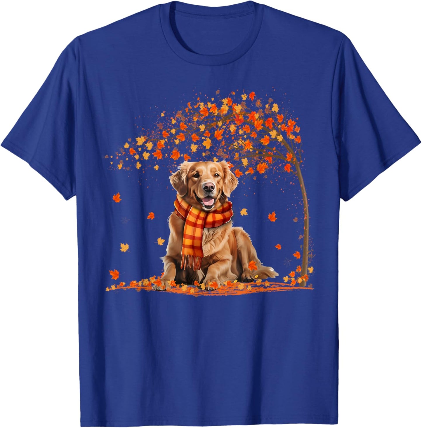 Golden Retrievers Hello Autumn Leaf Fall for Dog Lover T-Shirt - T-Shirt | Royal