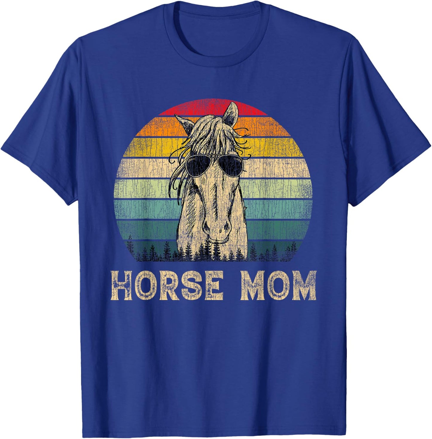 Vintage Horse Mom Horse Lovers Mommy Mother's Day T-Shirt - T-Shirt | Royal