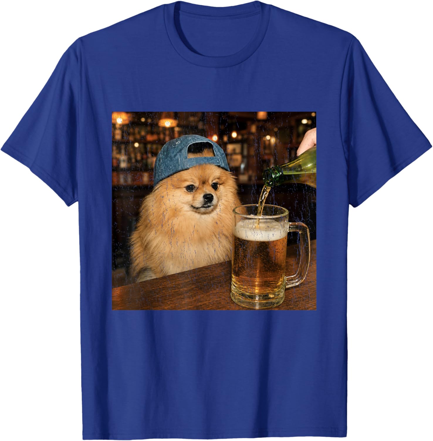 Pomeranian Drinking Beer Shirt Funny Dog Meme Art Vintage T-Shirt - T-Shirt | Royal