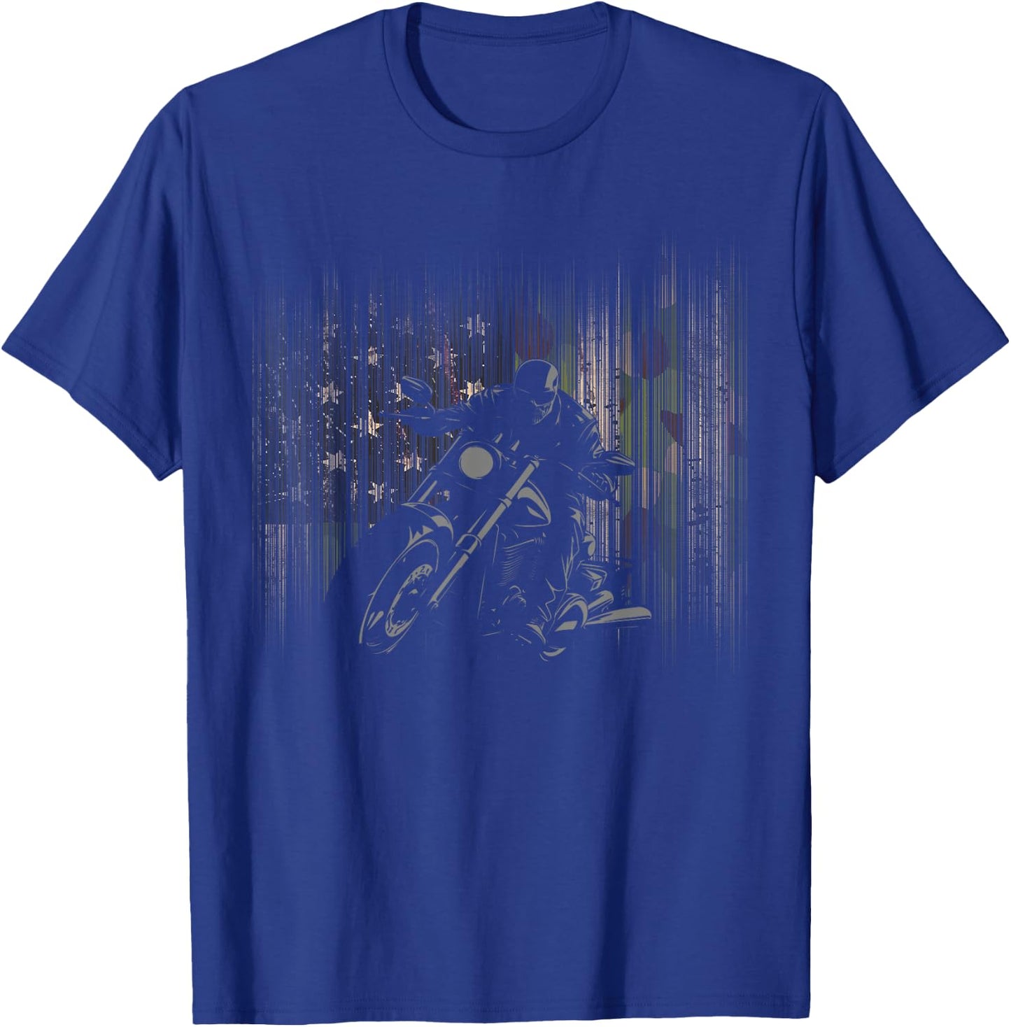 American Flag Camouflage Motorcycle T-Shirt - T-Shirt | Royal