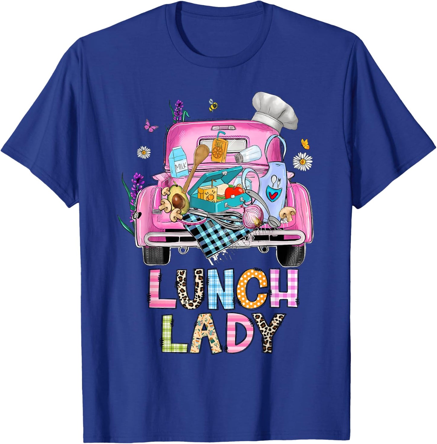 Lunch Lady Cute Truck Lunch Ladies Squad Cafeteria Crew T-Shirt - T-Shirt | Royal