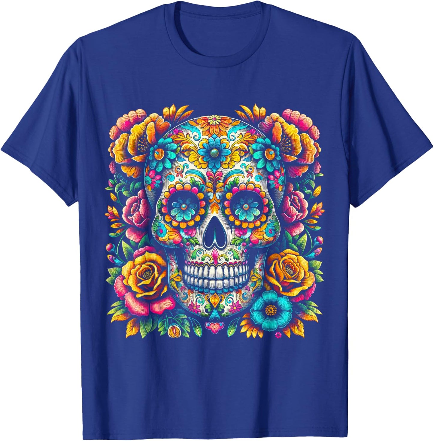 De Los Muertos Day of the Dead Sugar Skull Halloween Women T-Shirt - T-Shirt | Royal