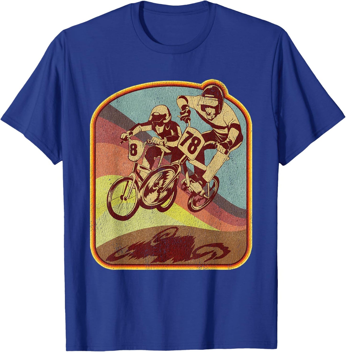 Vintage 80s BMX Rad Distressed Graphic T-Shirt - T-Shirt | Royal
