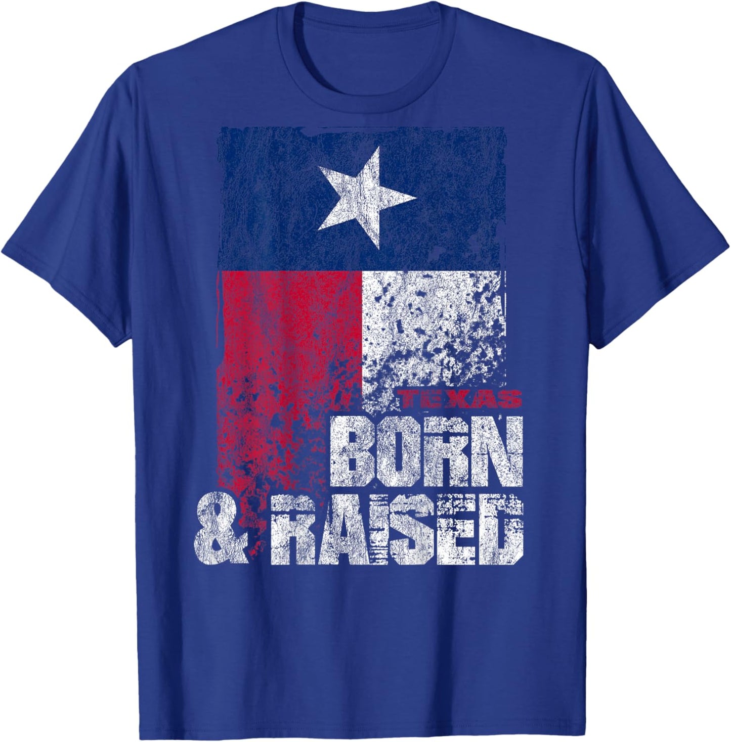 Texas Born And Raised Flag T-Shirt - T-Shirt | Royal