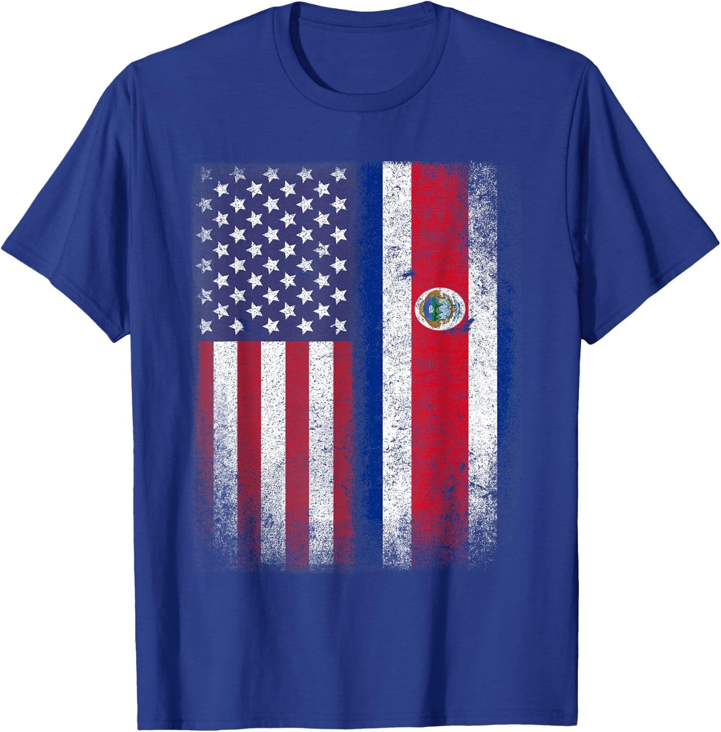 Costa Rican American Flag Costa Rica USA Gift America T-Shirt - T-Shirt | Royal