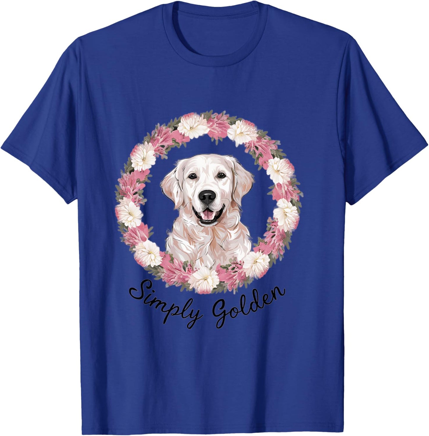 White English Cream Golden Retriever Cute 'Simply Golden' T-Shirt - T-Shirt | Royal