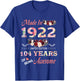 Made in 1922 104 Year of Being Awesome Floral Birthday Women T-Shirt - T-Shirt | Royal