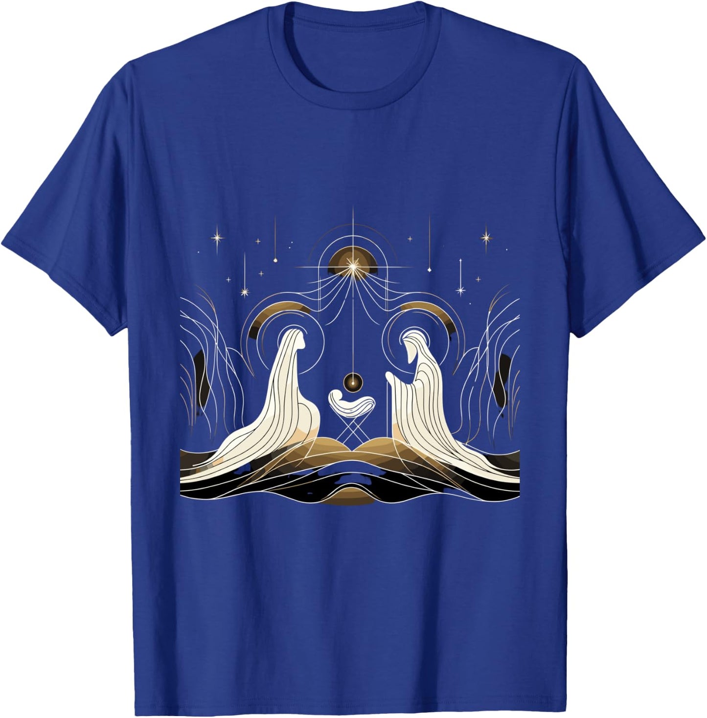 Minimalist Nativity Scene - Christmas Art T-Shirt - T-Shirt | Royal