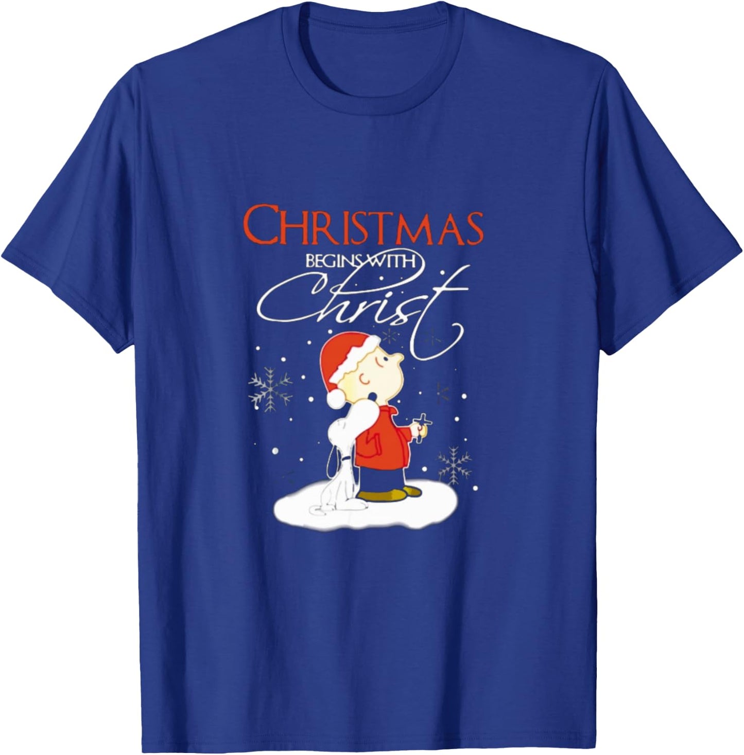 Christmas Begins With Christ Xmas Gift Holiday costume T-Shirt - T-Shirt | Royal