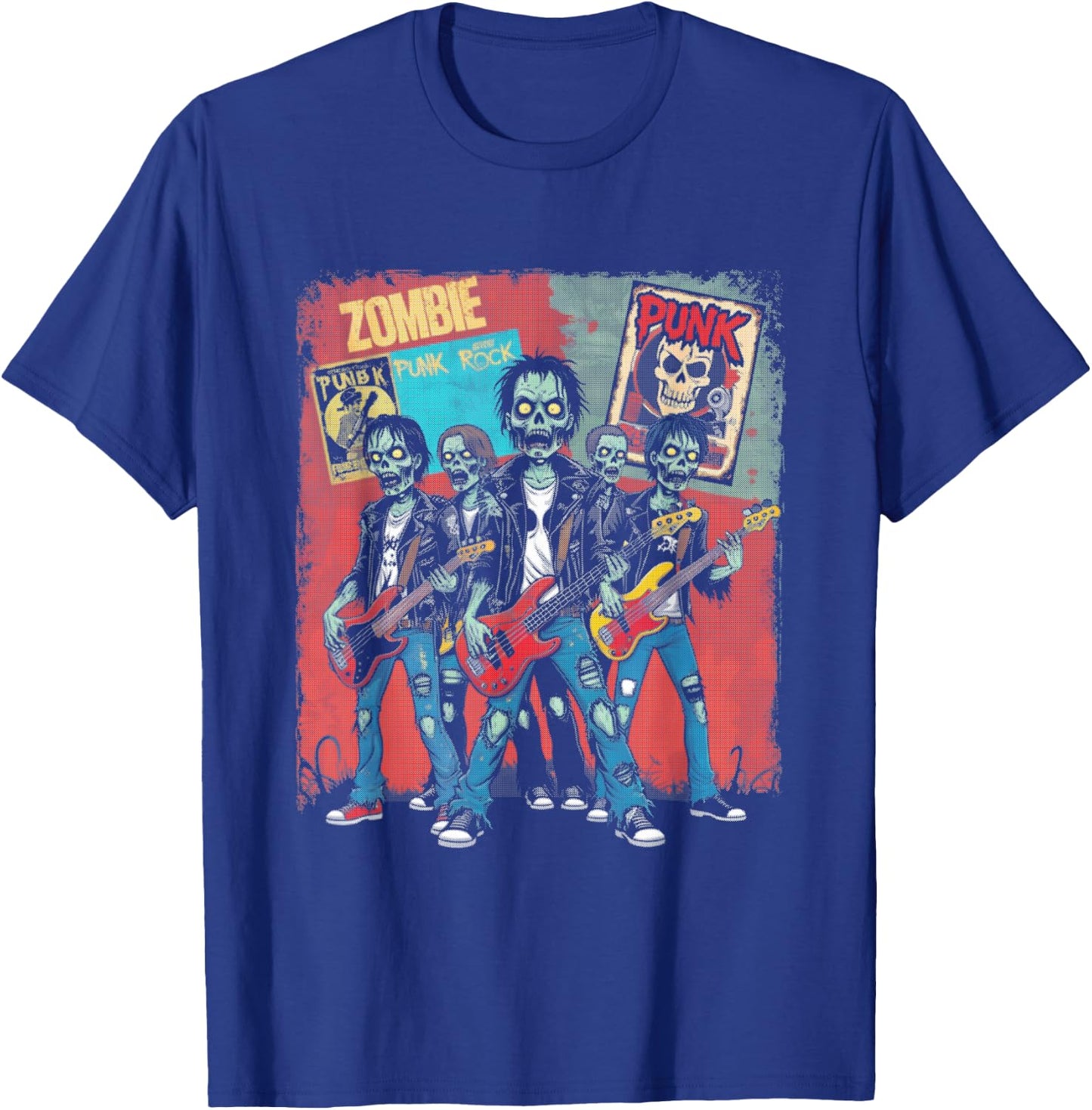 Zombie Punk Band - Creepy Zombie Halloween Lover T-Shirt - T-Shirt | Royal