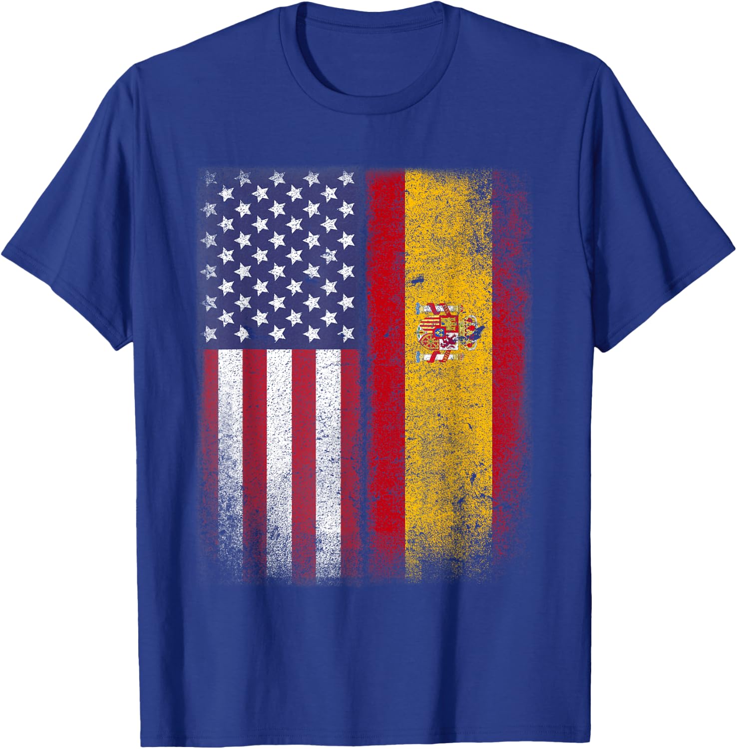 Spanish American Flag Spain Usa Bandera Espana T-Shirt - T-Shirt | Royal