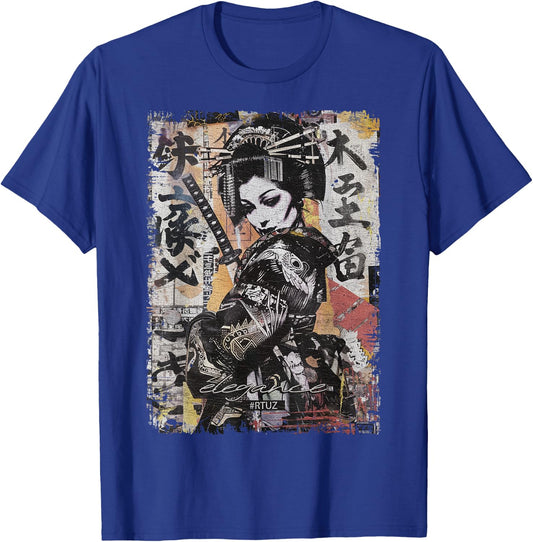 Hip Hop Y2K Vintage Hipster Edgy Urban Streetwear Geisha T-Shirt - T-Shirt | Royal