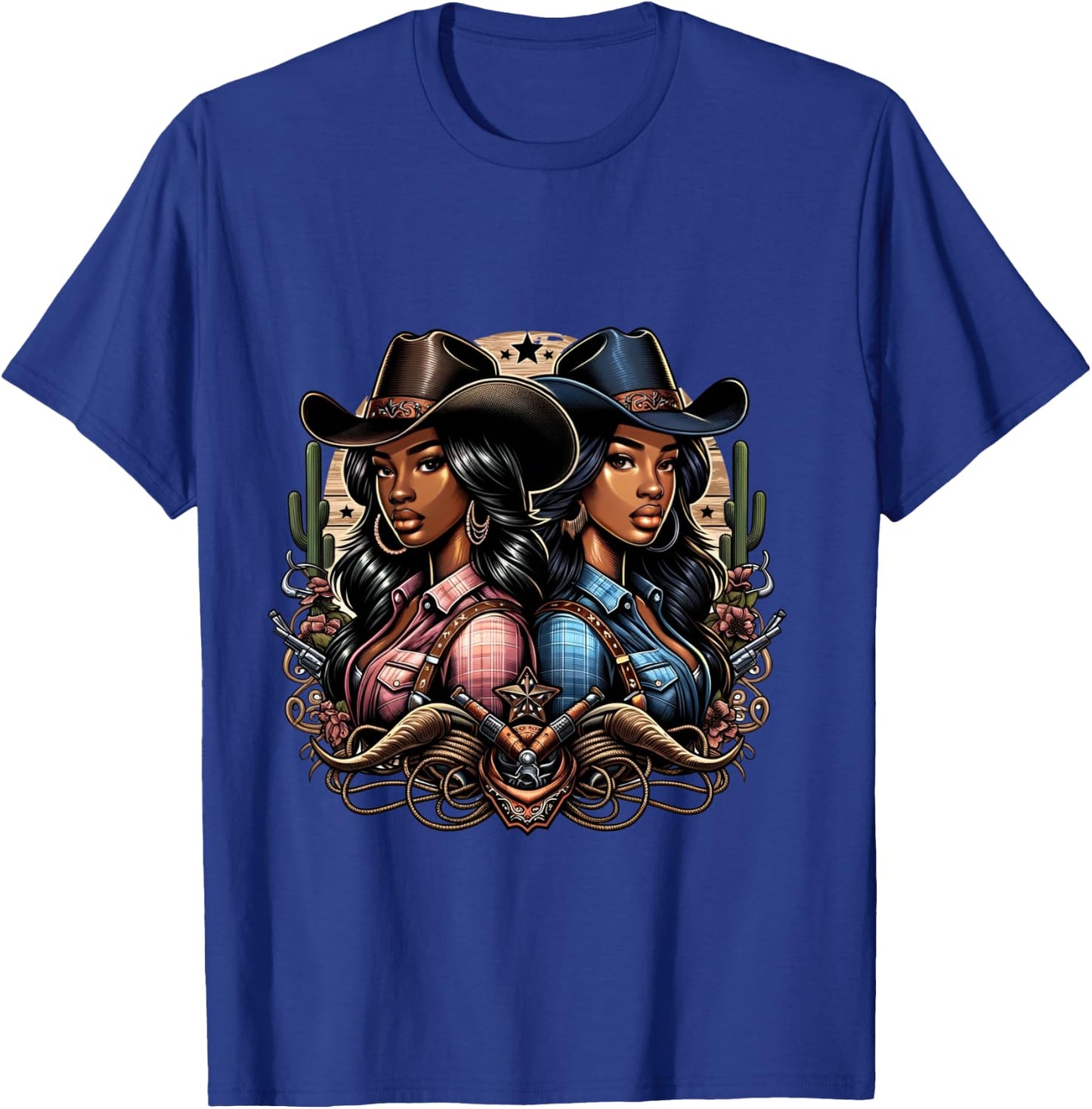 Black Cowgirl Melanin Texas Cowgirl Western Rodeo Queen Girl T-Shirt - T-Shirt | Royal