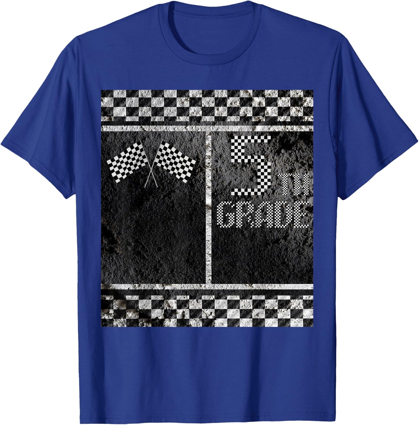 Pit Crew Costume for Funny Halloween 5th Grade Racing Flag T-Shirt - T-Shirt | Royal