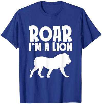 Roar I'm a Lion Funny Lazy Halloween Costume Wild Animals T-Shirt - T-Shirt | Royal