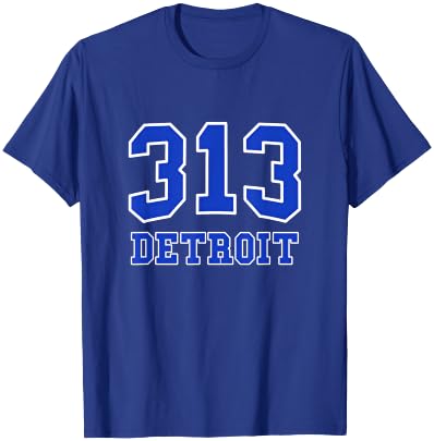 Graphic Apparel Co. Detroit Area Code 313 - Hometown Pride - Classic T-Shirt - T-Shirt | Royal