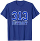Graphic Apparel Co. Detroit Area Code 313 - Hometown Pride - Classic T-Shirt - T-Shirt | Royal