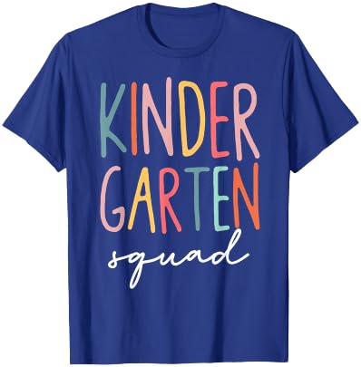 Kindergarten Squad Kinder Kids Teacher Crew Back To School T-Shirt - T-Shirt | Royal