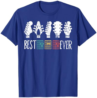 Vintage Best Guitar DAD Ever Music Chords Father Musician T-Shirt - T-Shirt | Royal