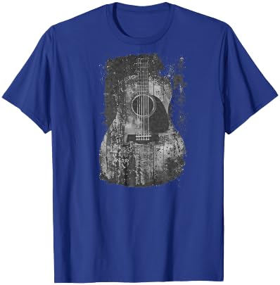 Acoustic Guitar, Vintage, Distressed, Rock & Roll Music T-Shirt - T-Shirt | Royal