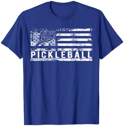 US Flag Pickleball American Pickleball Player T-Shirt - T-Shirt | Royal