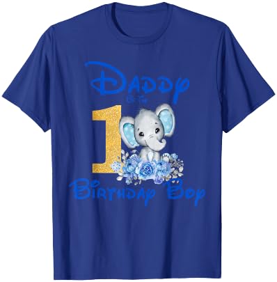 Daddy Of The Birthday Boy Elephant Family Matching T-Shirt - T-Shirt | Royal