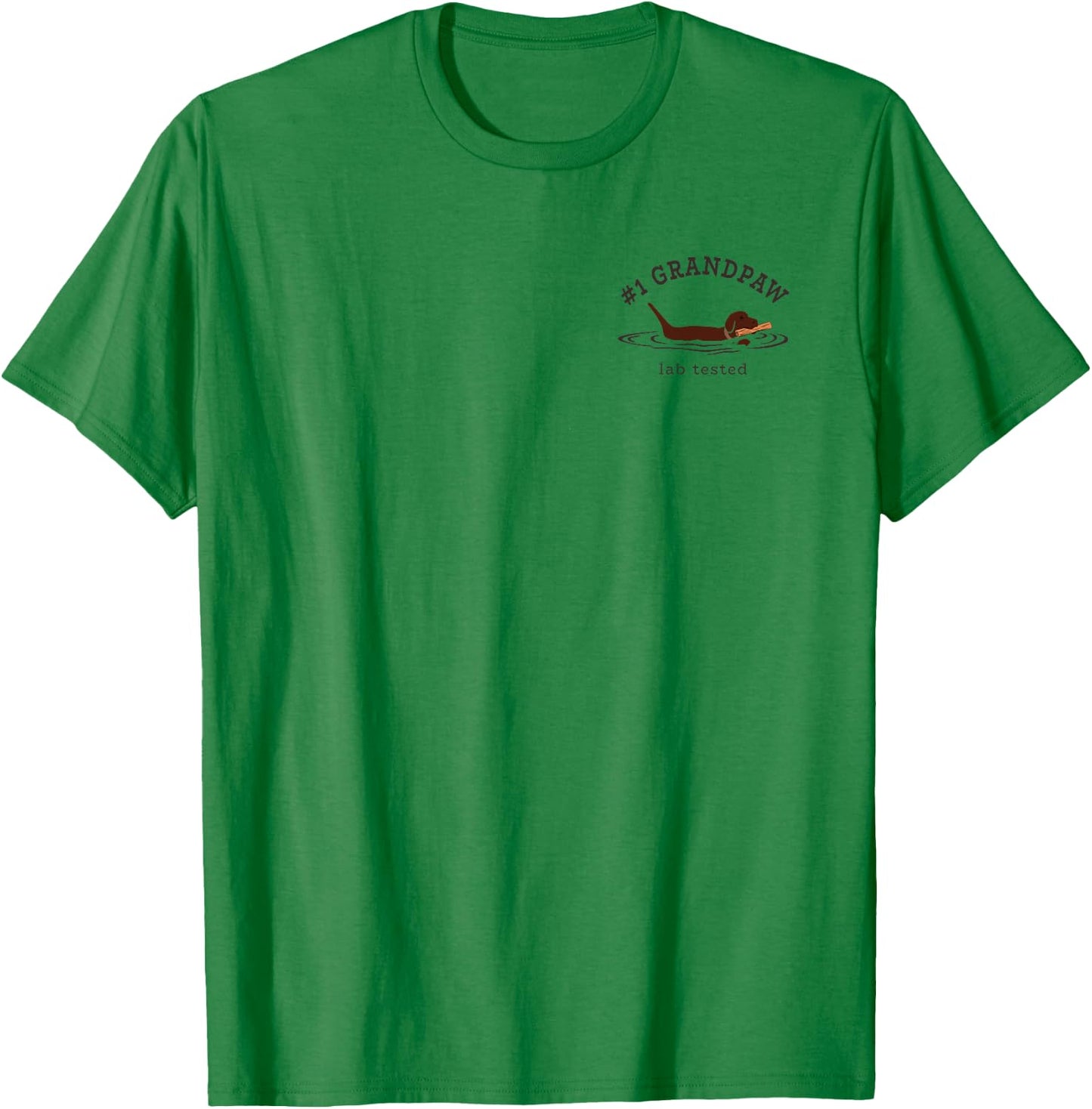2 Sided Print Chocolate Labrador Retriever Dog #1 Grandpaw Men T-Shirt - T-Shirt | Irish Green
