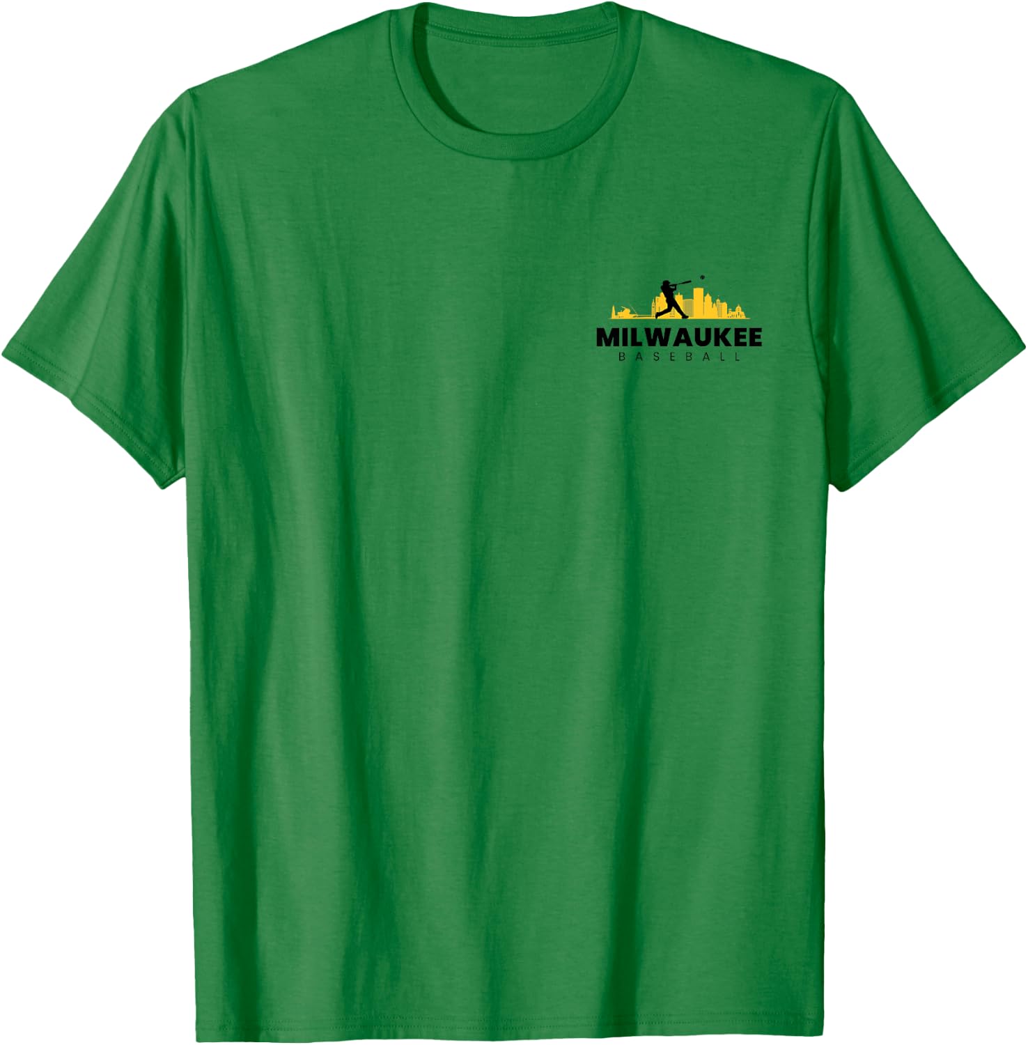 Milwaukee Baseball Minimalist City Skyline Baseball Lover T-Shirt - T-Shirt | Irish Green