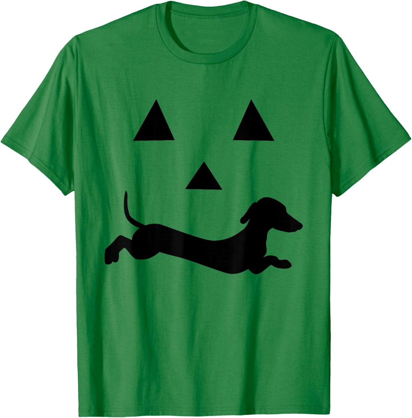 Funny dachshund Jack O Lantern pumpkin face for halloween T-Shirt - T-Shirt | Irish Green