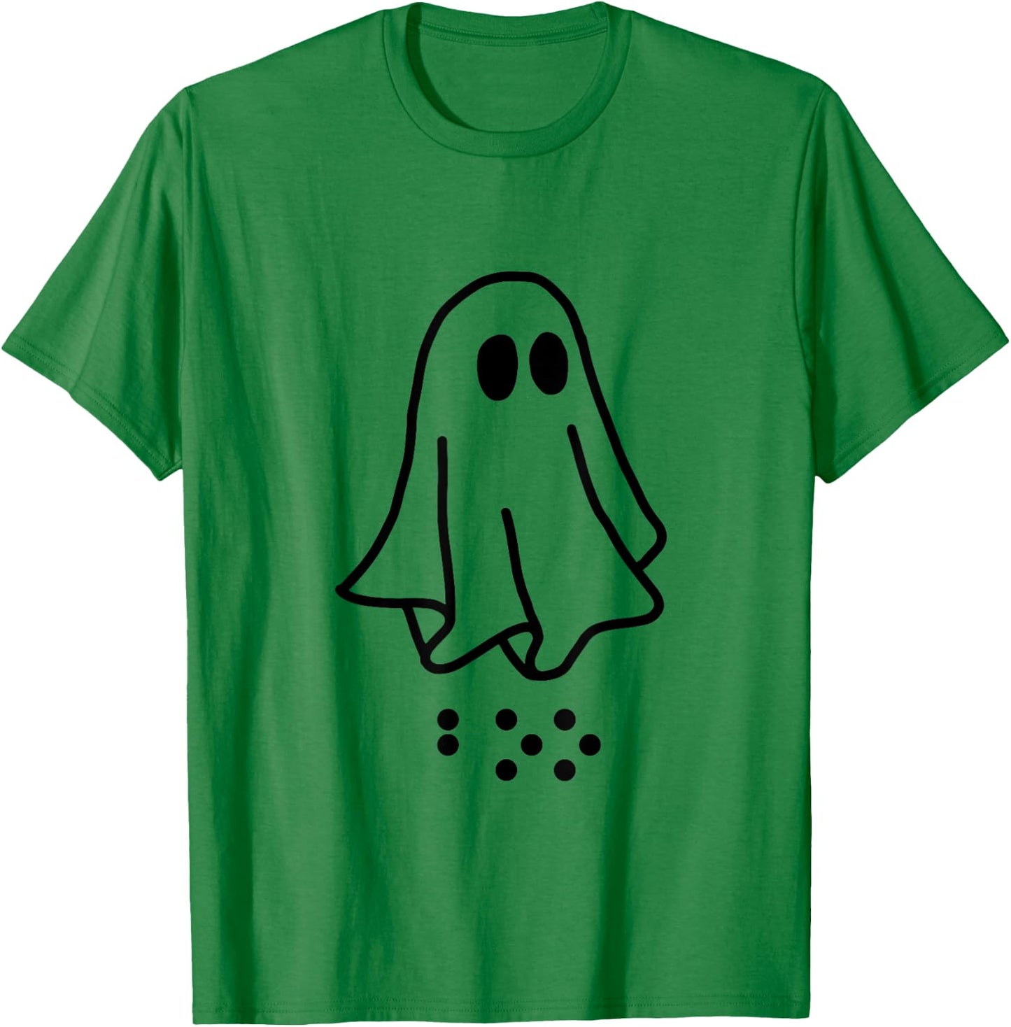 Simulated Braille Halloween Clothing Adult and Youth Ghost T-Shirt - T-Shirt | Irish Green