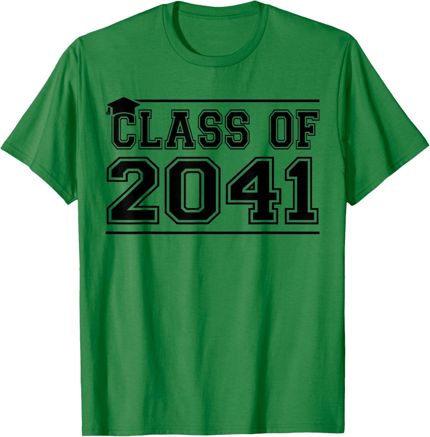 Class of 2041 Grow With Me Handprints On Back K to 12 Grade T-Shirt - T-Shirt | Irish Green
