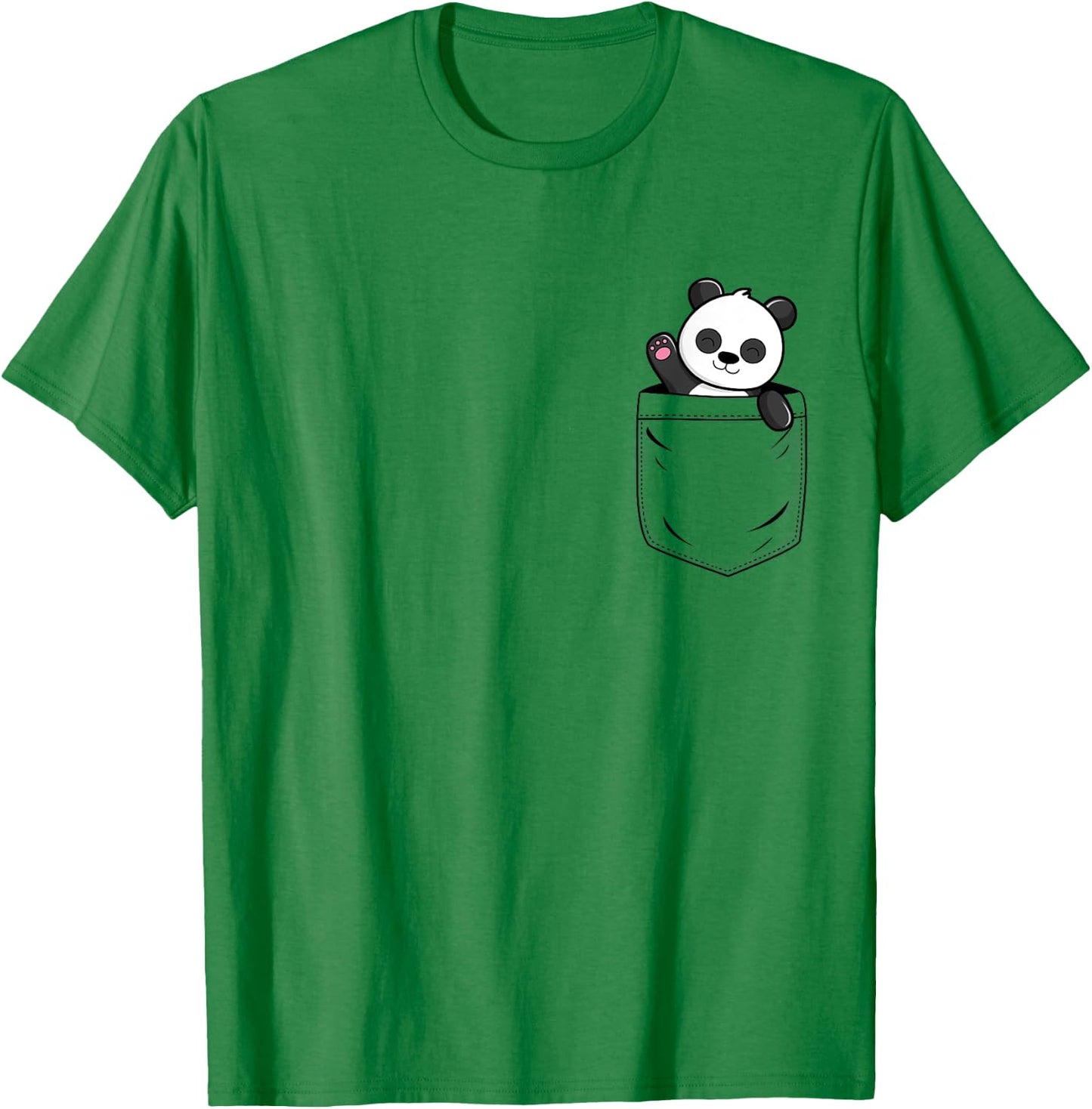 Panda Lovers Cute Funny Panda In Pocket T-Shirt - T-Shirt | Irish Green