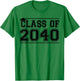 Class of 2040 Grow With Me Handprints On Back K to 12 Grade T-Shirt - T-Shirt | Irish Green