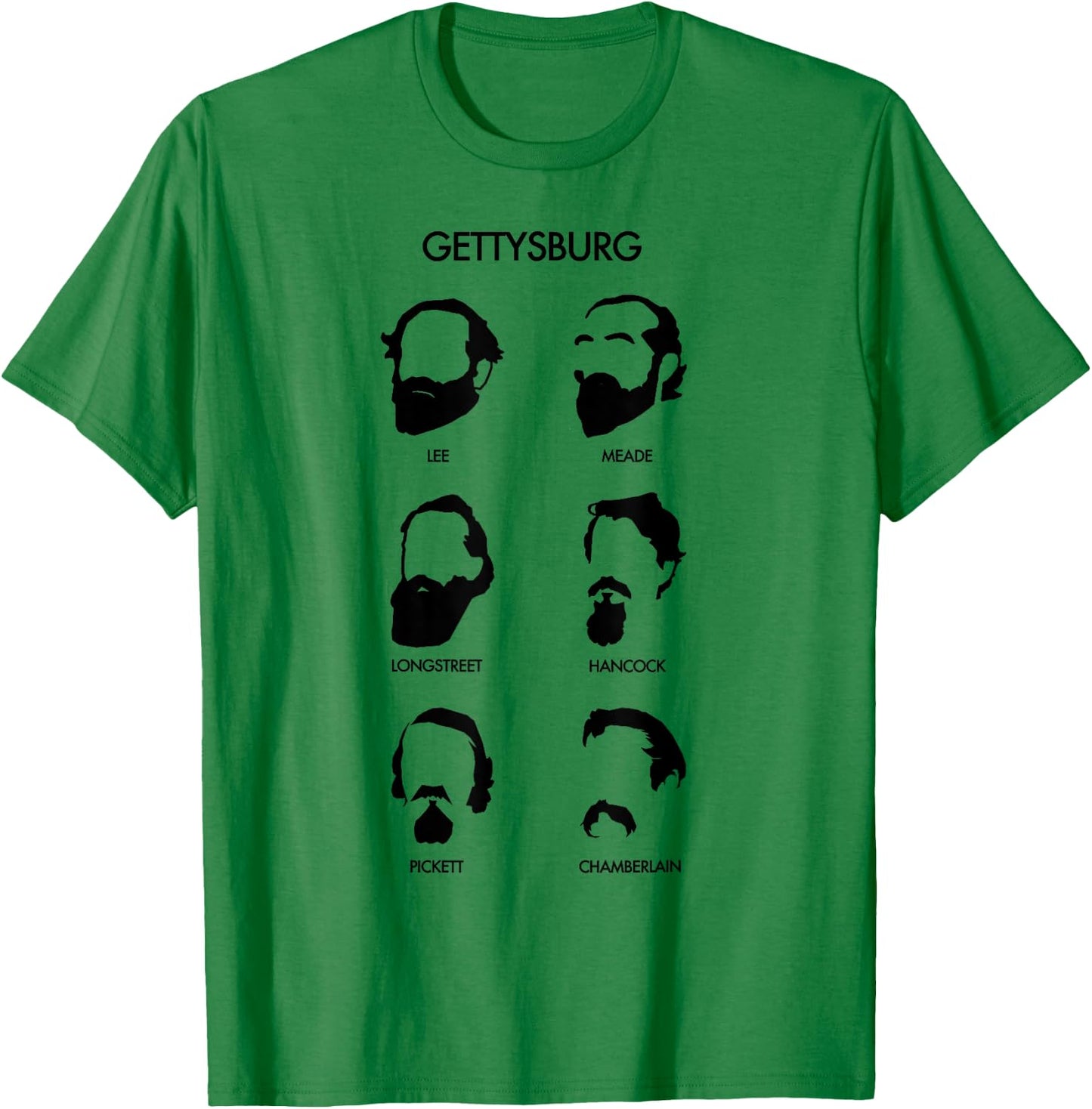American Civil War Beards of Gettysburg Lee Meade Longstreet T-Shirt - T-Shirt | Irish Green