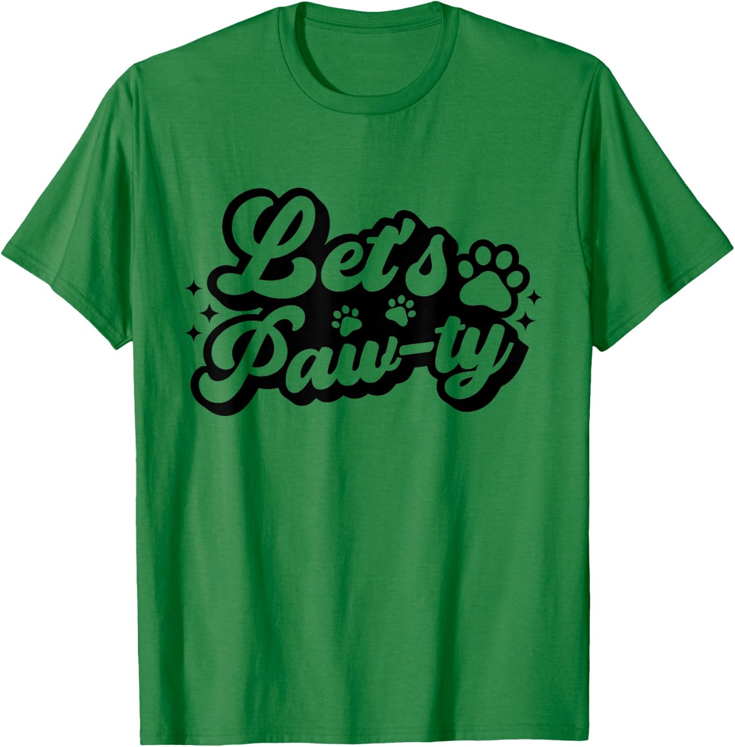 Let's Paw-ty Love Dogs Mom Birthday Dog Bday Boy Girl Pawty T-Shirt - T-Shirt | Irish Green