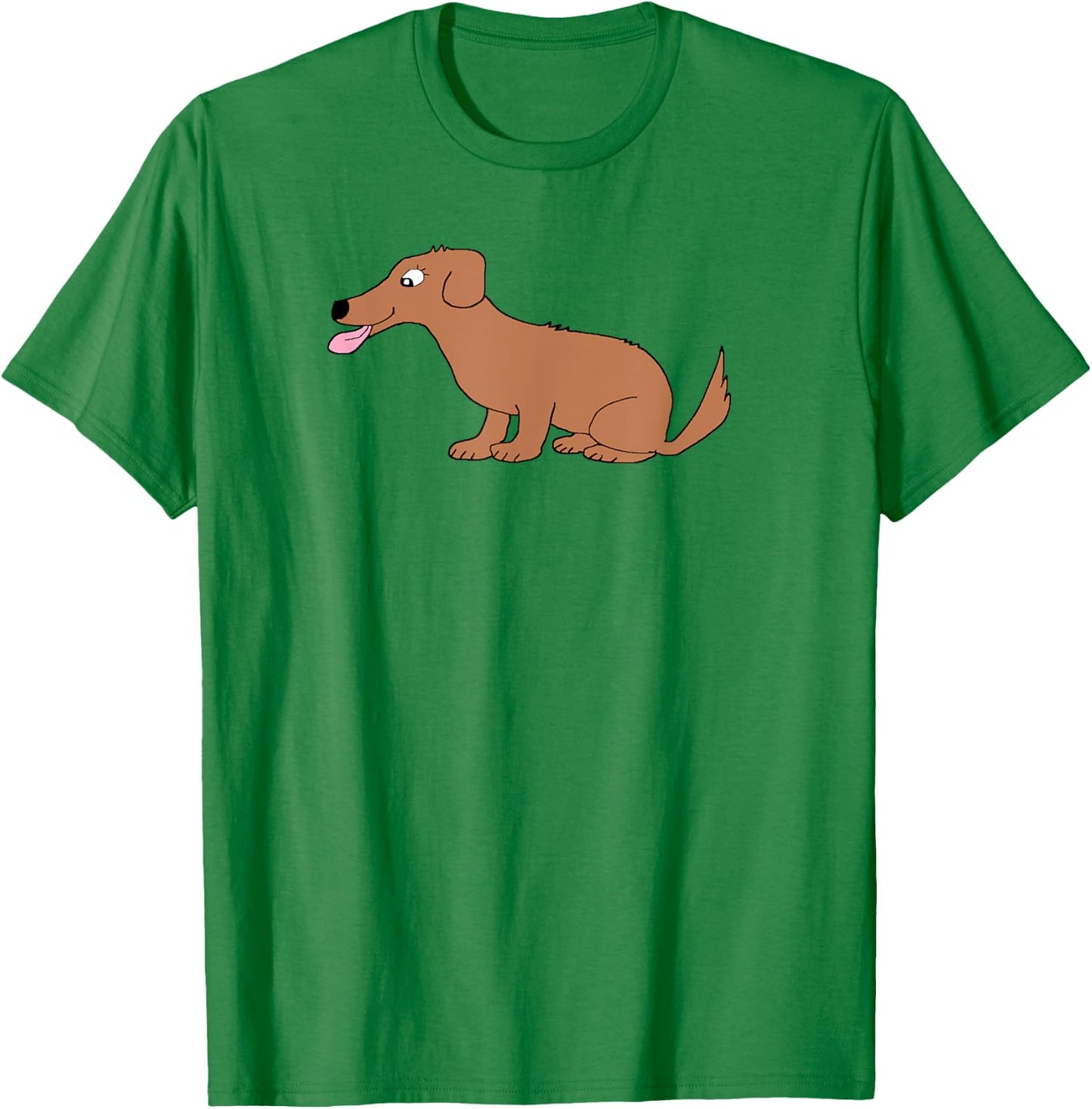 Cute Dog Smiling Simple Funny Cool Doggie Cartoon T-Shirt - T-Shirt | Irish Green