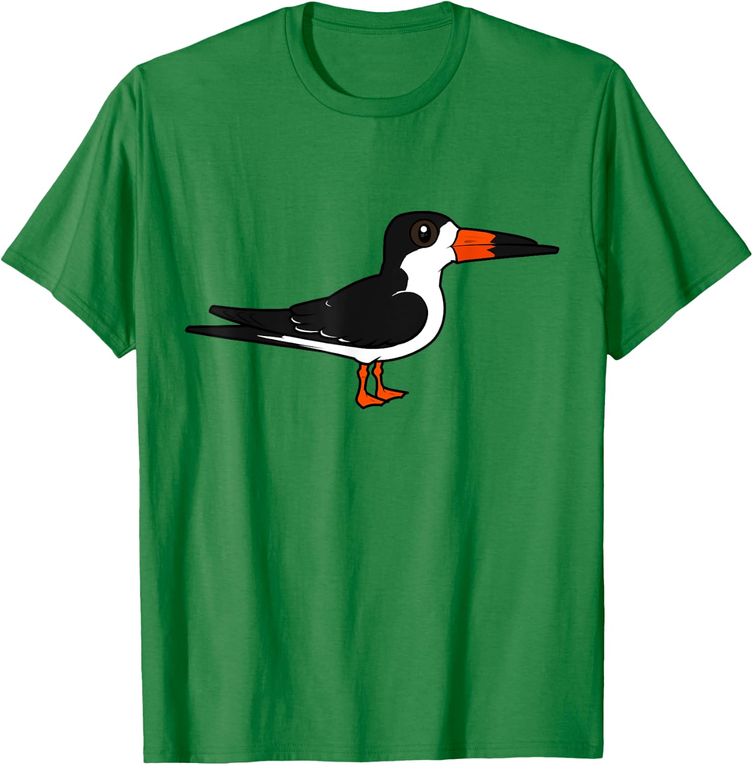 Cute Cartoon Black Skimmer Unique Shorebird Birdorable Bird T-Shirt - T-Shirt | Irish Green