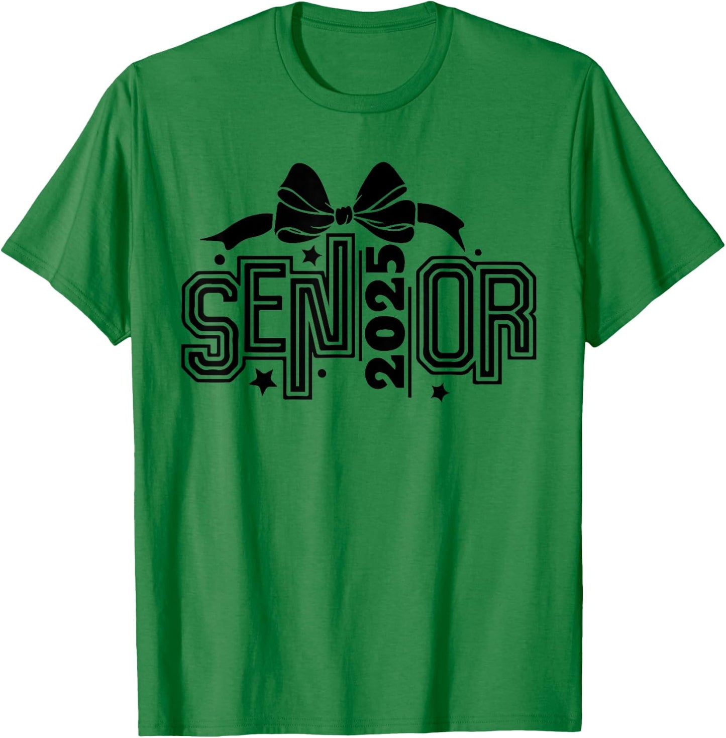 Senior 2025 Coquette Pink Bow Class of 2025 back to school T-Shirt - T-Shirt | Irish Green