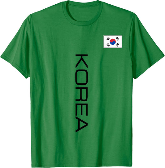 South Korea Flag Sports Athletic Jersey Vertical Style T-Shirt - T-Shirt | Irish Green